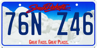 SD license plate 76NZ46