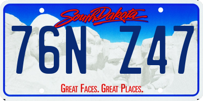 SD license plate 76NZ47