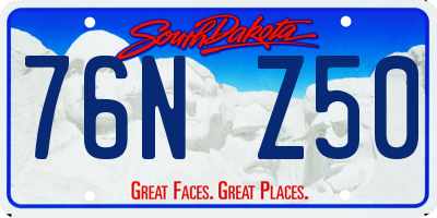 SD license plate 76NZ50
