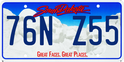 SD license plate 76NZ55