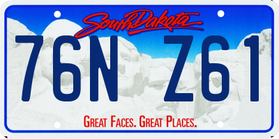 SD license plate 76NZ61