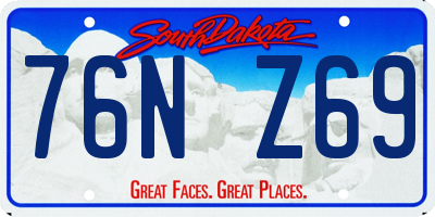 SD license plate 76NZ69