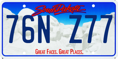 SD license plate 76NZ77