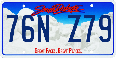 SD license plate 76NZ79