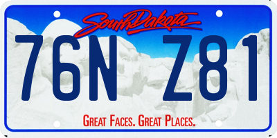 SD license plate 76NZ81