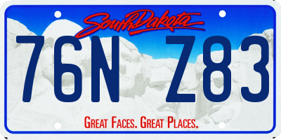 SD license plate 76NZ83