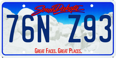 SD license plate 76NZ93