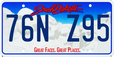 SD license plate 76NZ95