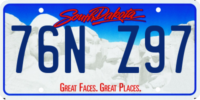SD license plate 76NZ97