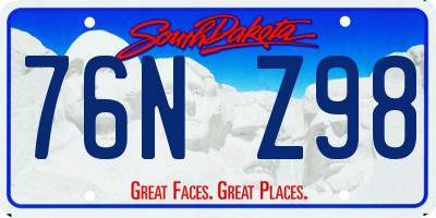SD license plate 76NZ98