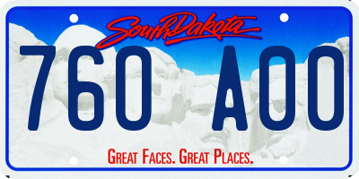 SD license plate 76OA00