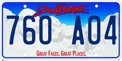 SD license plate 76OA04