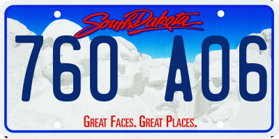 SD license plate 76OA06