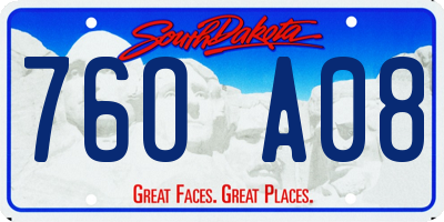 SD license plate 76OA08