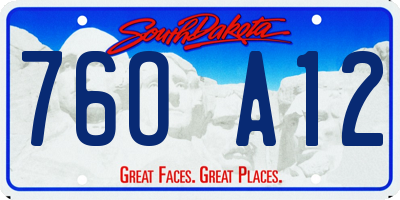 SD license plate 76OA12