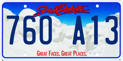 SD license plate 76OA13