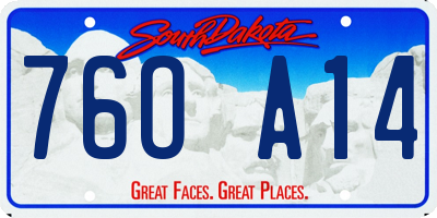 SD license plate 76OA14