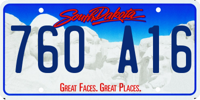 SD license plate 76OA16