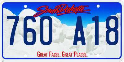 SD license plate 76OA18
