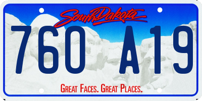 SD license plate 76OA19