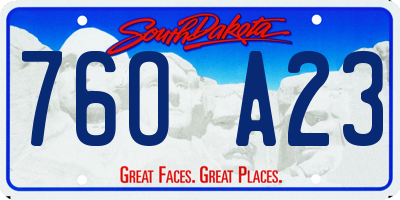 SD license plate 76OA23