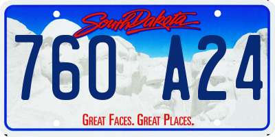 SD license plate 76OA24