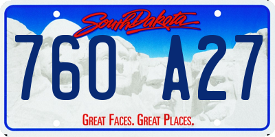 SD license plate 76OA27