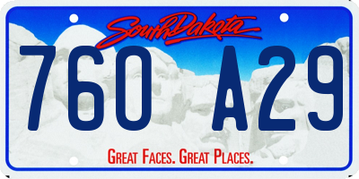 SD license plate 76OA29
