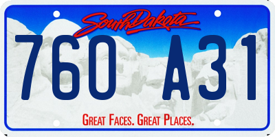 SD license plate 76OA31