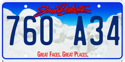 SD license plate 76OA34