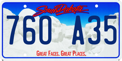 SD license plate 76OA35