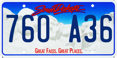 SD license plate 76OA36