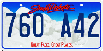 SD license plate 76OA42