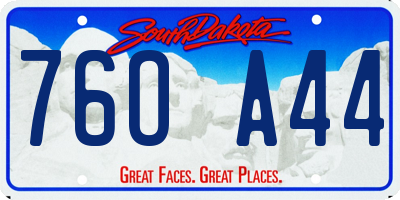 SD license plate 76OA44