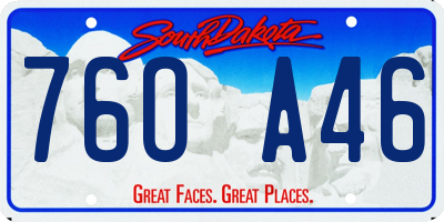 SD license plate 76OA46