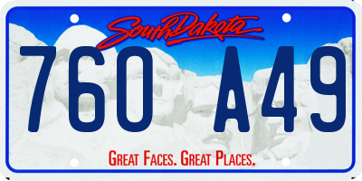 SD license plate 76OA49