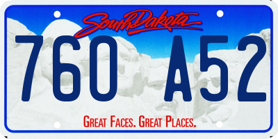 SD license plate 76OA52