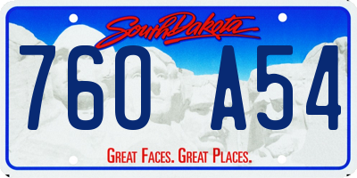 SD license plate 76OA54