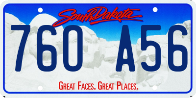SD license plate 76OA56