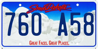 SD license plate 76OA58