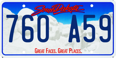 SD license plate 76OA59