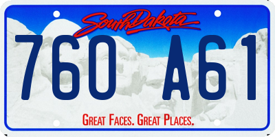 SD license plate 76OA61