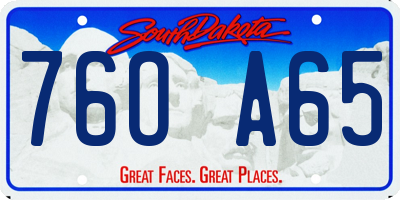 SD license plate 76OA65