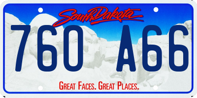 SD license plate 76OA66