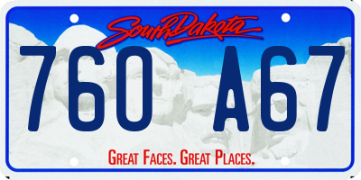 SD license plate 76OA67