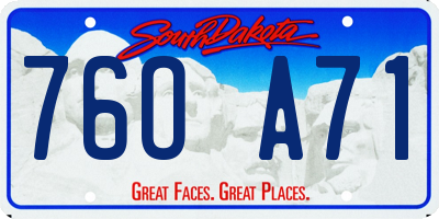 SD license plate 76OA71