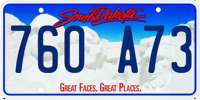 SD license plate 76OA73
