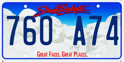 SD license plate 76OA74