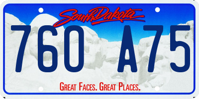 SD license plate 76OA75