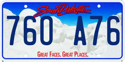 SD license plate 76OA76